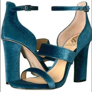 Vince Camuto velvet teal shoes